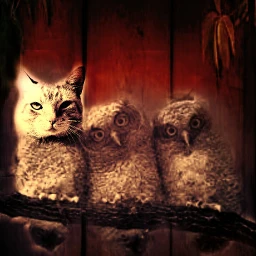 wapcatears cats owls freetoedit